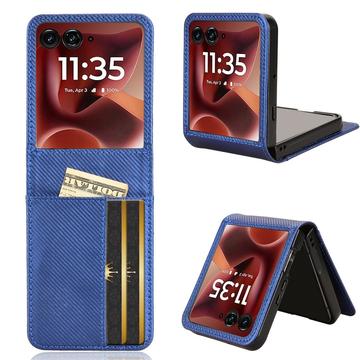 Motorola Razr 60 Ultra FlexCard Funda de fibra de carbono con ranuras para tarjetas - Azul