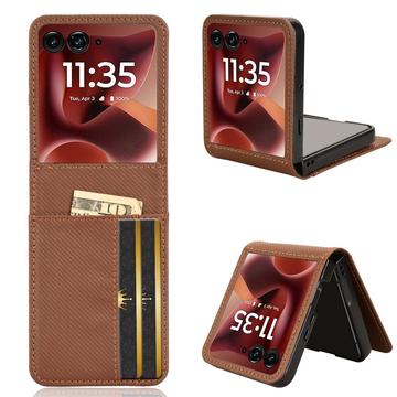 Motorola Razr 60 Ultra FlexCard Funda de fibra de carbono con ranuras para tarjetas