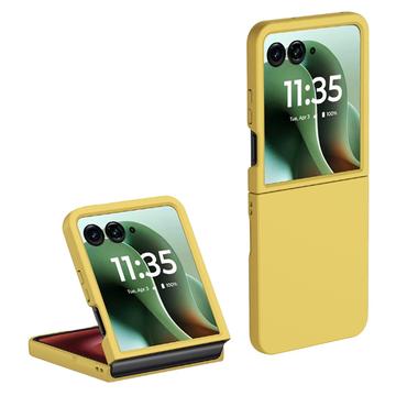 Carcasa de Plástico Engomado para Motorola Razr 60 Ultra - Amarillo