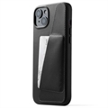 Carcasa de Cuero Mujjo Wallet para iPhone 11 Pro Max - Negro