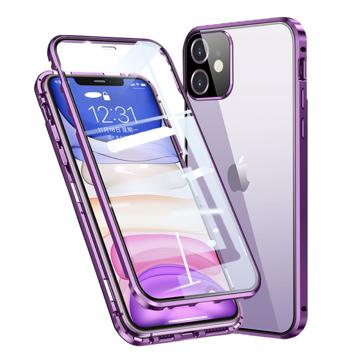 Carcasa Magnética con Cristal Templado para iPhone 11 - Púrpura