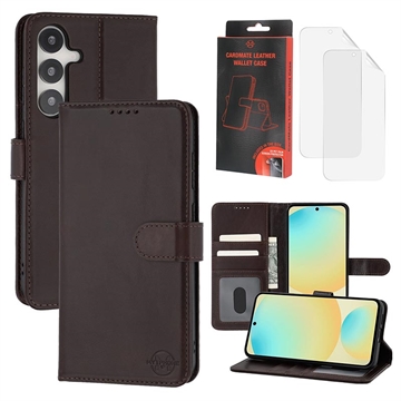 Funda de Cuero MyTPhone CardMate para Samsung Galaxy S24 FE - Estilo Cartera - Marrón oscuro