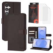 Funda de Cuero MyTPhone CardMate para Samsung Galaxy S25+ - Estilo Cartera - Marrón oscuro