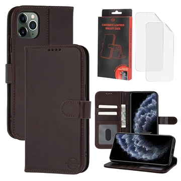 Funda de Cuero MyTPhone CardMate para iPhone 11 Pro Max - Estilo Cartera - Marrón oscuro
