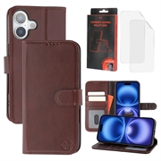 Funda de Cuero MyTPhone CardMate para iPhone 17 - Estilo Cartera - Marrón oscuro