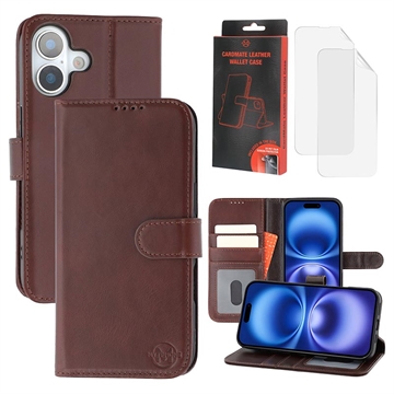 Funda de Cuero MyTPhone CardMate para iPhone 17 - Estilo Cartera - Marrón oscuro