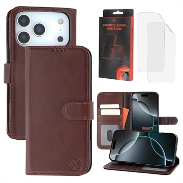 Funda de Cuero MyTPhone CardMate para iPhone 17 Pro Max - Estilo Cartera - Marrón oscuro