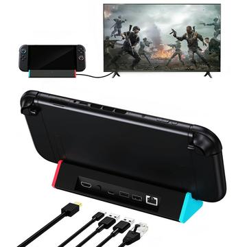 Estación de acoplamiento Nintendo Switch 2 / Hub - HDMI, USB 3.0, USB-C, LAN - Negro