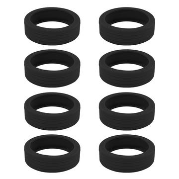 Protectores de ruedas de silicona antirruido para maletas - 8 uds. - Negro
