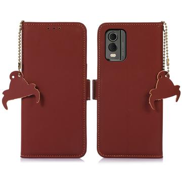 Funda con RFID para Nokia C32 - Estilo Cartera - Marrón