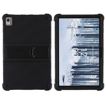 Funda de silicona con soporte para Nokia T21 - Negro