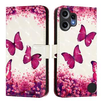 Funda Cartera Wonder Series para Nothing CMF Phone 2 Pro - Mariposas rosas