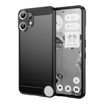 Carcasa de TPU Brushed para Nothing CMF Phone 2 Pro - Fibra de Carbono - Negro