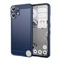 Carcasa de TPU Brushed para Nothing CMF Phone 2 Pro - Fibra de Carbono - Negro - Azul