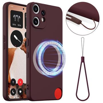 Funda de Silicona Líquida para Nothing CMF Phone 2 Pro - Compatible con MagSafe - Vino Tinto