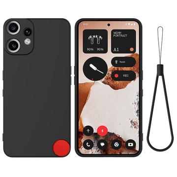 Nothing CMF Phone 2 Pro Funda de silicona líquida con correa de mano - Negro
