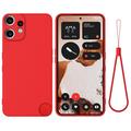 Nothing CMF Phone 2 Pro Funda de silicona líquida con correa de mano - Rojo