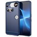Carcasa de TPU Brushed para Nothing Phone (3) - Fibra de Carbono - Negro - Azul