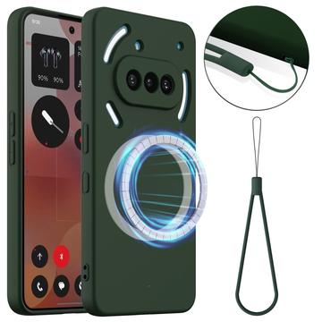 Funda de Silicona Líquida para Nothing Phone (3a) - Compatible con MagSafe - Verde Oscuro