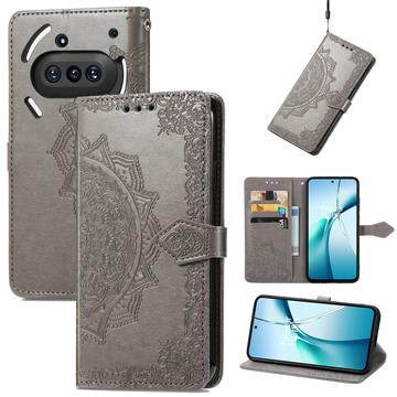 Funda Mandala Series para Nothing Phone (3a) - Estilo Cartera - Gris