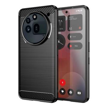 Carcasa de TPU Brushed para Nothing Phone (3a) Pro - Fibra de Carbono - Negro