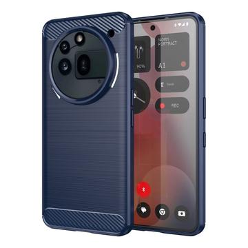 Carcasa de TPU Brushed para Nothing Phone (3a) Pro - Fibra de Carbono - Negro