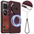 Funda de Silicona Líquida para Nothing Phone (3a) Pro - Compatible con MagSafe - Vino Tinto