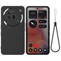 Nothing Phone (3a) Pro Funda de silicona líquida con correa de mano - Negro