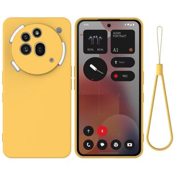 Nothing Phone (3a) Pro Funda de silicona líquida con correa de mano
