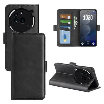 Funda tipo cartera con cierre magnético para Nothing Phone (3a) Pro - Textura de becerro - Negro