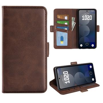 Funda billetera con cierre magnético Nothing Phone (3a) Pro - Textura de becerro - Marrón