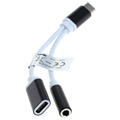 Adaptador de Audio & Carga USB-C / 3.5mm 2-en-1 OTB - Blanco