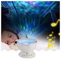 Ocean Wave Projector with Colorful LED Night Light & Lullaby - White