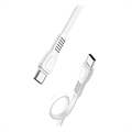 Cable de Datos de Carga Tipo-C / Tipo-C Okkes PD02 - 100cm - Blanco