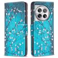 Funda Cartera Wonder Series para OnePlus 12 - Flores Blancas