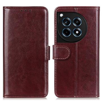Funda con Cierre Magnético para OnePlus 12R/Ace 3 - Estilo Cartera - Marrón