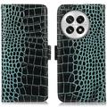 Funda Crocodile con RFID para OnePlus 13 - Estilo Cartera - Verde