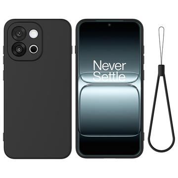 OnePlus 13T Funda de silicona líquida con correa de mano - Negro