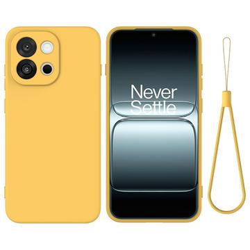 OnePlus 13T Funda de silicona líquida con correa de mano - Amarillo