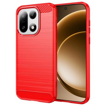 Carcasa de TPU Brushed para OnePlus 15 - Fibra de Carbono - Rojo