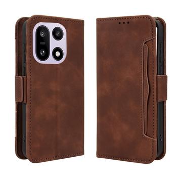 Funda tipo billetera con tarjetero para OnePlus 15 - Marrón