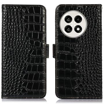 Funda Crocodile con RFID para OnePlus Ace 5/5 Pro/13R - Estilo Cartera - Negro