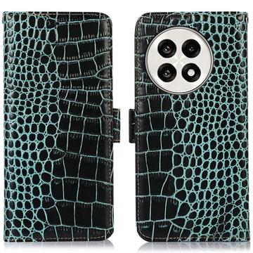 Funda Crocodile con RFID para OnePlus Ace 5/5 Pro/13R - Estilo Cartera - Verde
