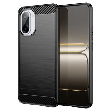 Carcasa de TPU Brushed para OnePlus Ace 5 Racing/Nord CE5 - Fibra de Carbono - Negro