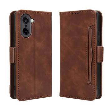 Funda tipo billetera con tarjetero para OnePlus Ace 5 Racing/Nord CE5 - Marrón