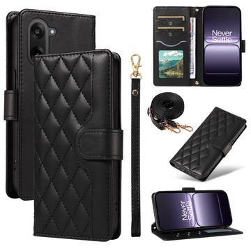 Funda acolchada de lujo para OnePlus Ace 5 Racing/Nord CE5 - Estilo Cartera - Negro