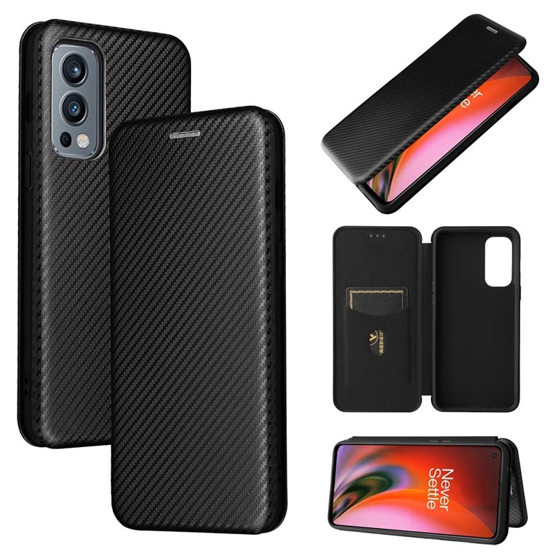 Funda con Tapa para OnePlus Nord 2 5G - Fibra de Carbon