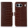 Funda Crocodile con RFID para OnePlus Nord 4 - Estilo Cartera - Marrón
