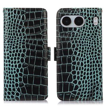 Funda Crocodile con RFID para OnePlus Nord 4 - Estilo Cartera - Verde
