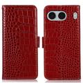 Funda Crocodile con RFID para OnePlus Nord 4 - Estilo Cartera - Rojo